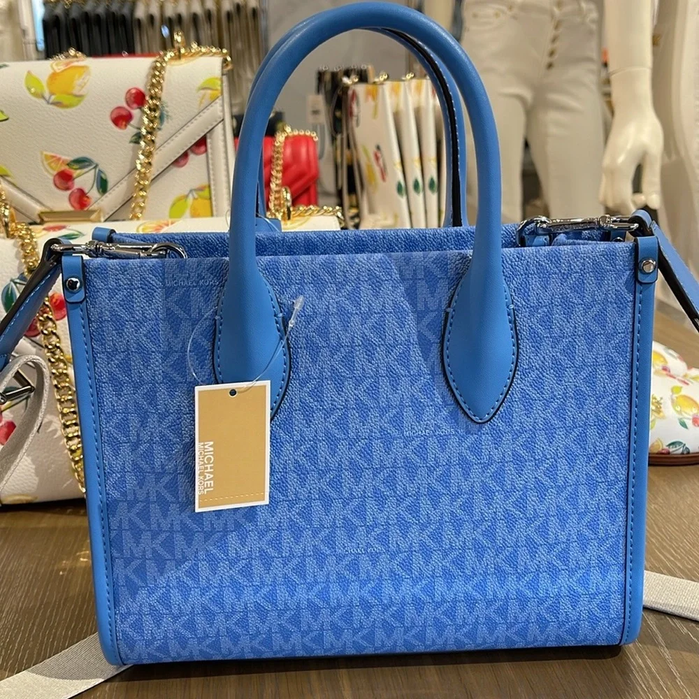 Michael Kors Mirella Small Shopper Top Zip Signature Logo Crossbody XBODY MK
NWT - Picture 5 of 16